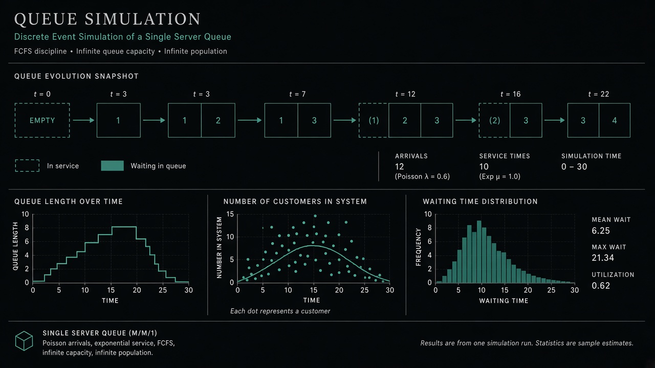 Queue Simulation (MM1 & MMC)